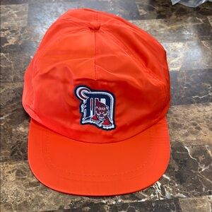 NWOT Orange Baseball Cap with Detroit Tigers Logo